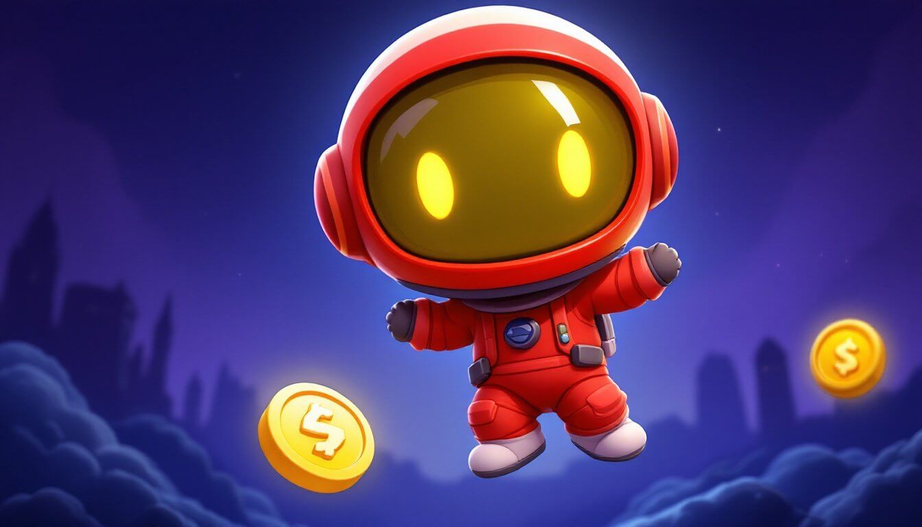 Astronaut collecting coins